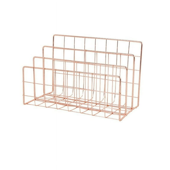 Creative Metal Desk Organizer 3 Compartment Sorting System Iron Book Rack