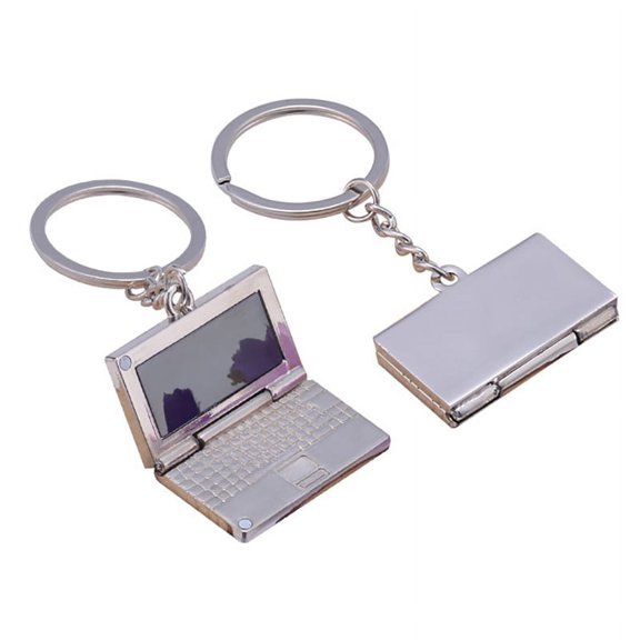 Creative Metal Simulation Notebook Computer Key Chain Car Bag Keychain