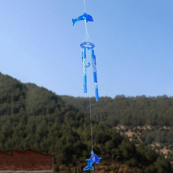 Creative Metal Tube Dolphin Wind Chime Home Garden Ornament Pendant Decoration