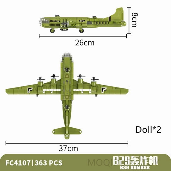 Creative Military Fighter Building Blocks Toy H20 WW2 J20 Bomber Model Assembly Model City Compatible Bricks Toys for 8+ Boys