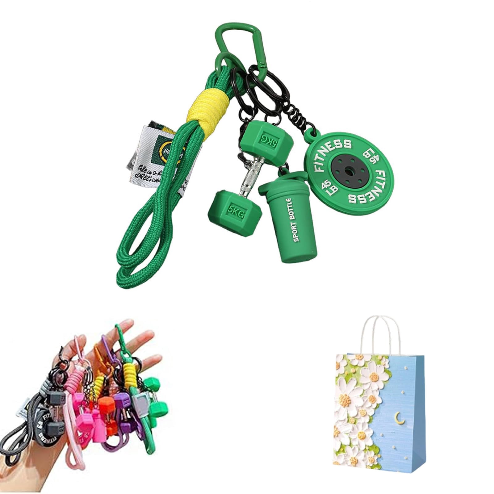 Creative Mini Gym Barbell Plate Keychain - Pocket-Sized Gym Motivator ...