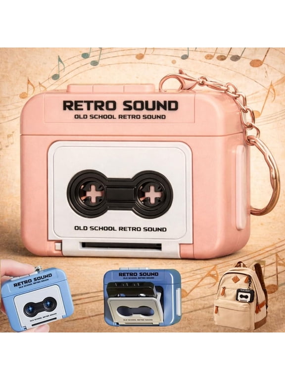 Creative Mini Tape Recorder Keychain - Retro Cassette Player Portable Keychain Gifts - Ornament for Backpacks, Handbags