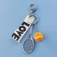 thumbnail image 1 of Creative Mini Tennis Racket Keychain Key Cute Sport Games Charm Tennis Ball Key Chain Pendant Gift for Tennis Player Lovers Orange, 1 of 8