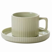 Creative Minimalist European-Style Ceramic Coffee Cup and Saucer Set - 250ml for Tea and Breakfast