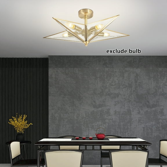 Creative Minimalist Gold Five-pointed Star Shape Flush Mount Ceiling Lamp with 5 - Lights