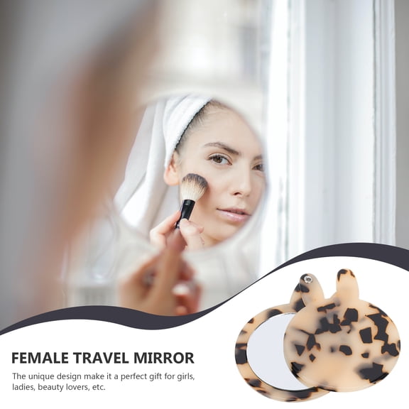 Supvox Compact Travel Mirror Assorted Color Acetic Acid Glass for Makeup