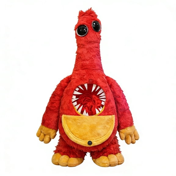 Creative Monster Plush Toy Red Furry Stuffed Animal Unique Design Fun Decorative Gift