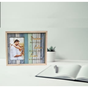 Wooden Lighted Photoframe (4"x6") with Dream Beautifully, Live Passionately, Live Completely;Product Size: 9.75x8.25x1.5