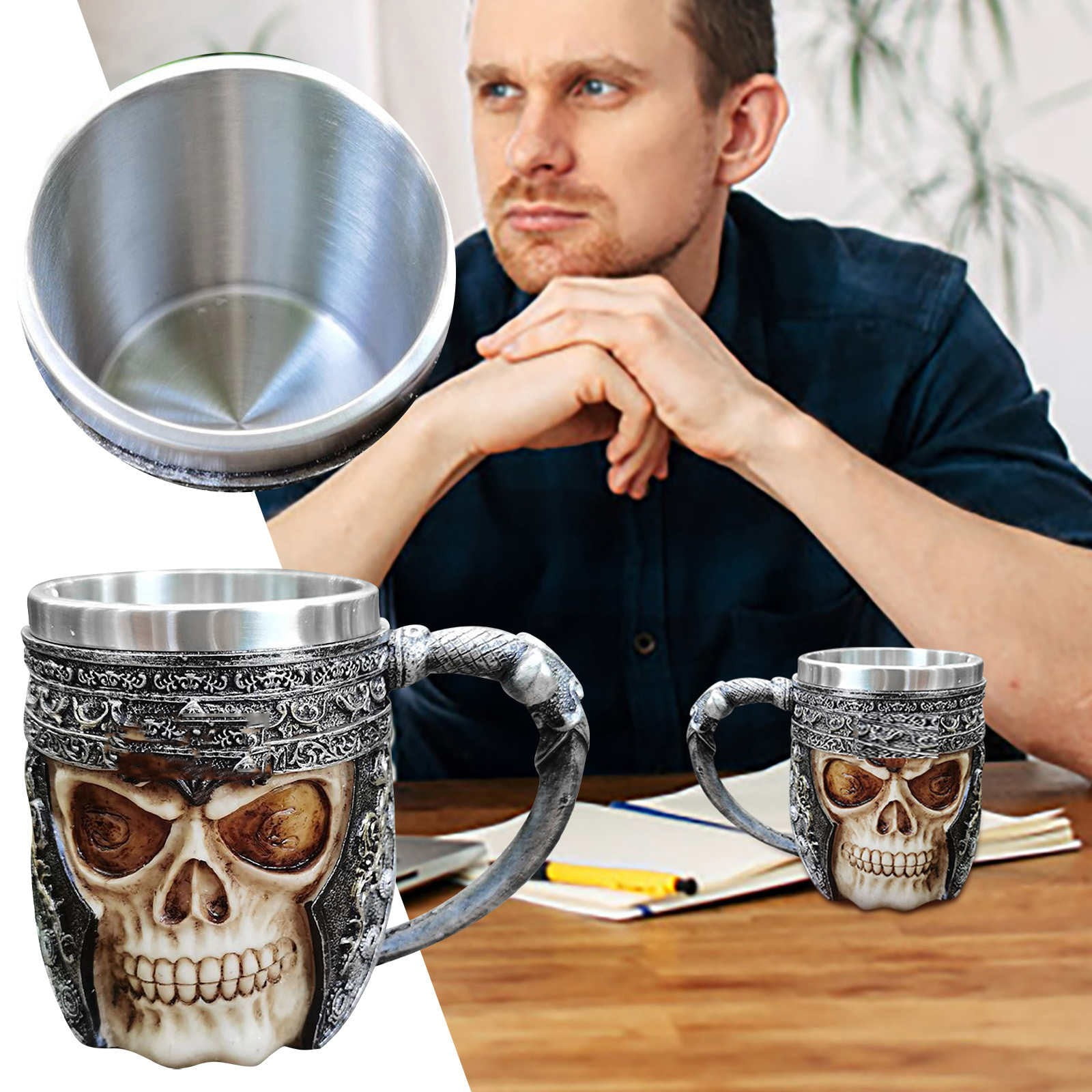 Creative Mug Mug Double Layer Stainless Steel Drinking Cup Drinking Cup