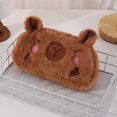 thumbnail image 1 of Creative Multi-Purpose Plush Large Capacity Capybara Multifunction Pen Box Pen Bag Stationery Organizer Pencil Case 01, 1 of 7