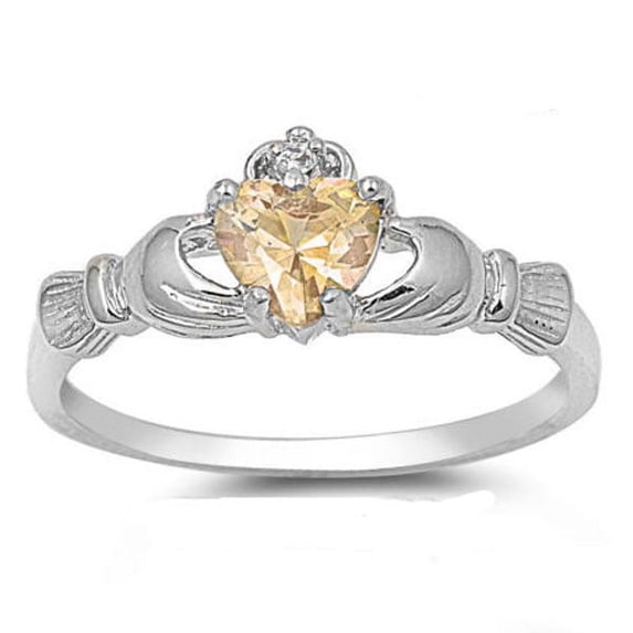 Copper Ring Heart Shape Gold Plated Inlay Gemstones Semiprecious Stones For Women Sizes 6 To 10 Elegant Gift For Her