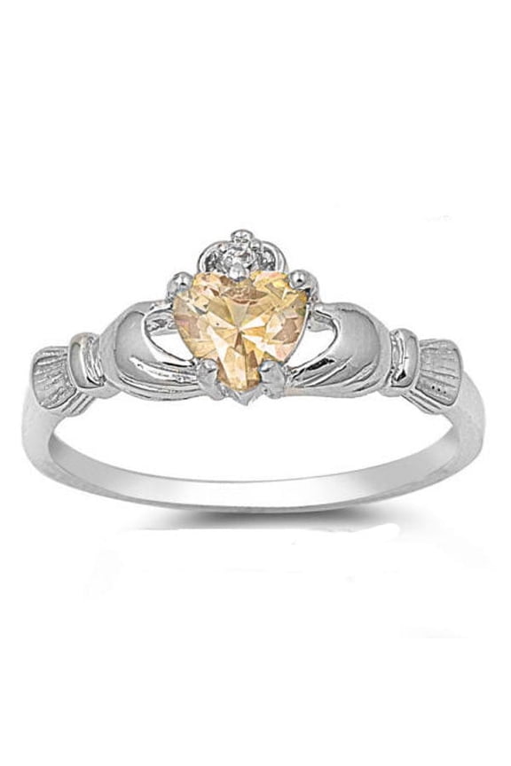 Copper Ring Heart Shape Gold Plated Inlay Gemstones Semiprecious Stones For Women Sizes 6 To 10 Elegant Gift For Her