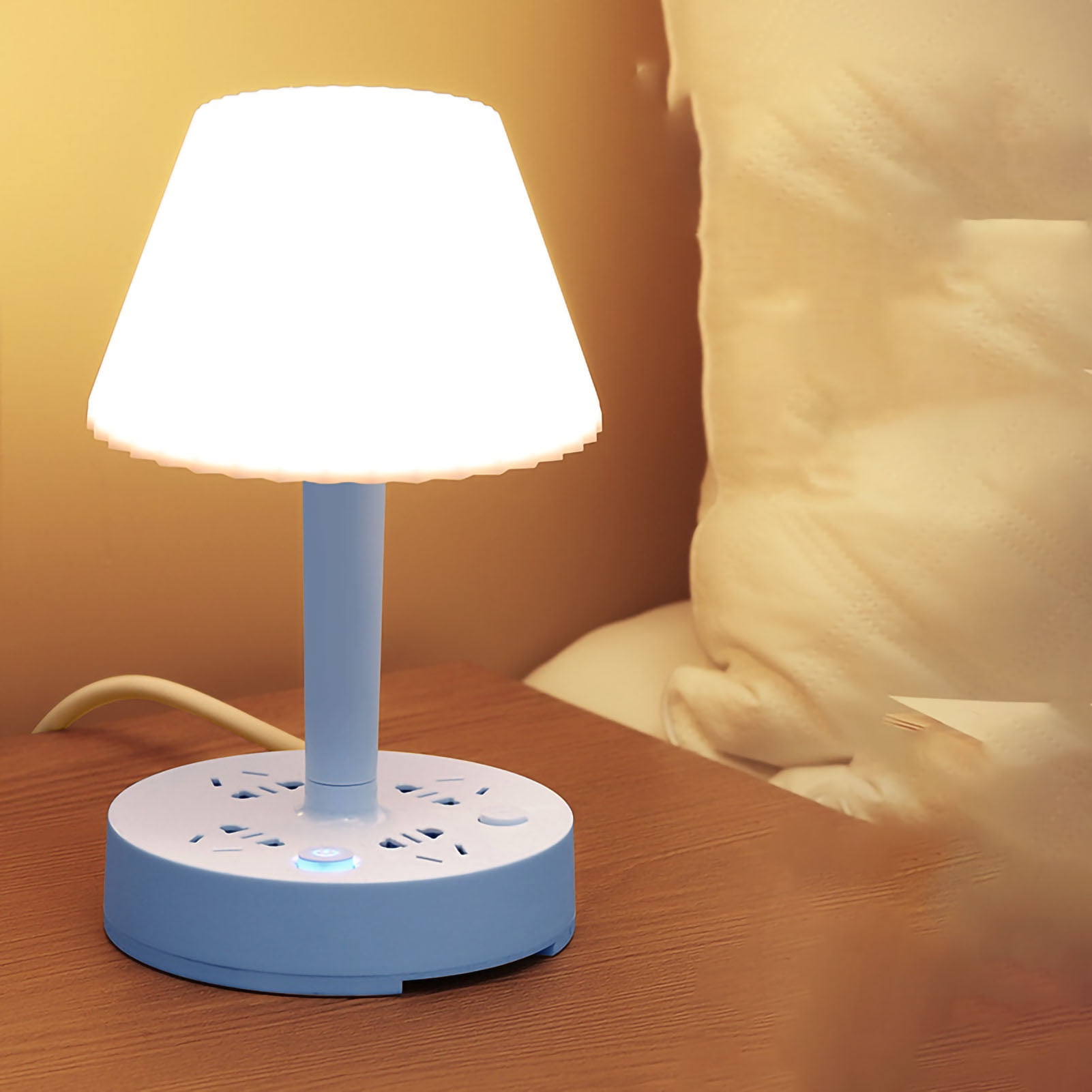 Creative Multifunctional Table Lamp with Convertible Socket & Power Strip for Dorms and Computers, 110-250V