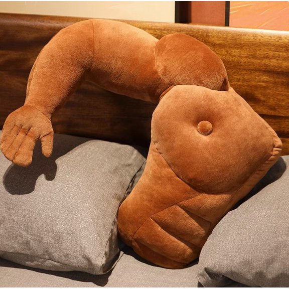 Creative Muscle Strong Men Arm Pillow Pillows, Men Arm Decorative Pillow, Men Arm Shaped Throw Pillows for Bed, Plush Decor Pillow for Chair Sofa Living Room (17.8" x 11.8")