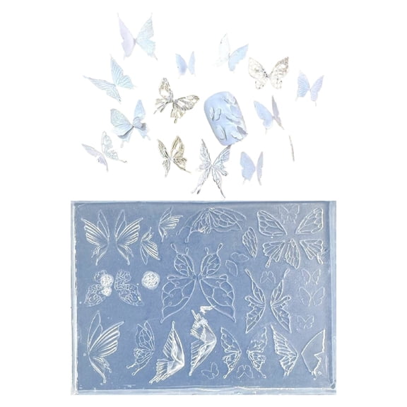 Creative Nails Art Mold Silicone Stamping Kits Butterfly Shaped Nails Accessories Making Mould Elegant Manicure Templates
