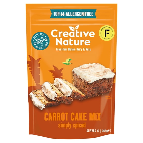 Creative Nature Free From Carrot Cake Mix 268g, Imported from Britain