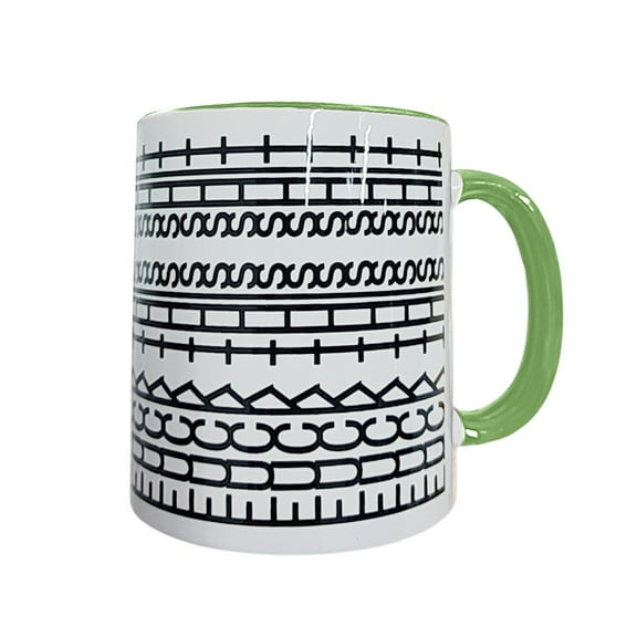 Creative New Ceramic Kitchen Fun Black Coffee Cup, Garden Hidden Information Temperature - Sensitive Color - Changing Revealing Phrases Totems Passwords, 330G Weight 45° Wave Grip