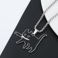 thumbnail image 1 of Creative Niche Hip Hop Clavicle Chain Knife Cat, 1 of 2