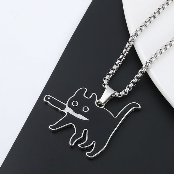 Creative Niche Hip Hop Clavicle Chain Knife Cat