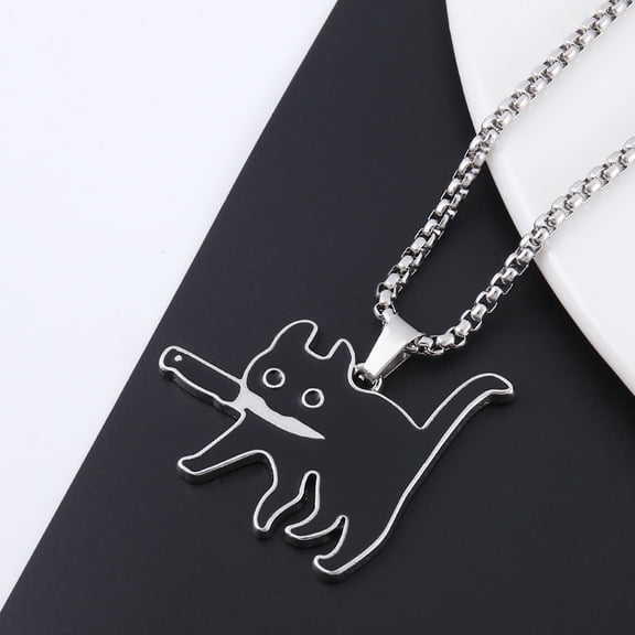 Creative Niche Hip Hop Clavicle Chain Knife Cat