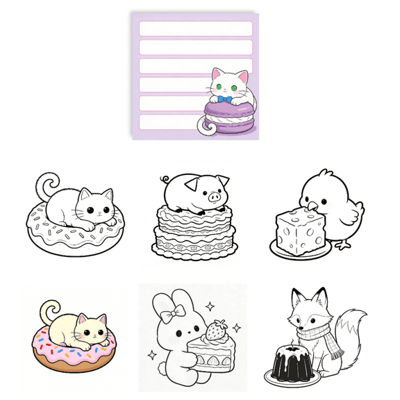 Creative No-Repeat Double-Sided Sticky Notes - 100 Pcs, Original Coloring & Note-Taking