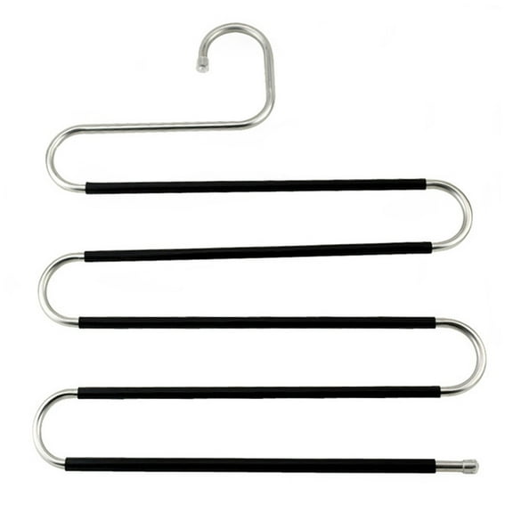 Creative Non-Slip Pants Rack Space Saver S-Shaped 5 Layers Closet Pants Hangers Multi-functional Wardrobe Hook Store