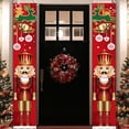 thumbnail image 1 of Creative Nutcracker Door Couplet Christmas Decoration for Front Door,Xmas Welcome Hanging Snowman Banners for Door Porch Garden Xmas Festival Holiday Decorations, 1 of 6