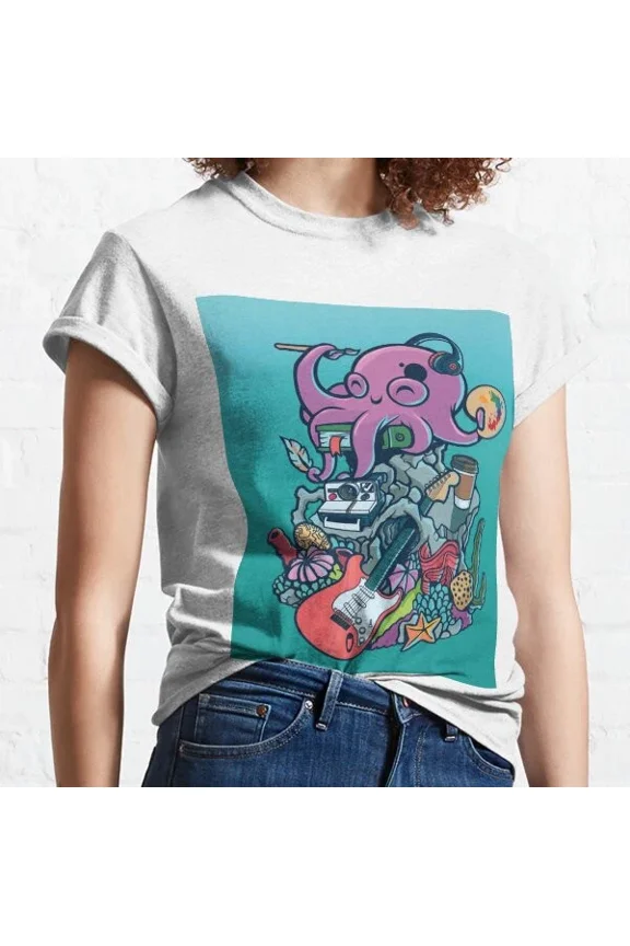 Creative Octopus Hobbies Art Cotton Tee For Men & Women