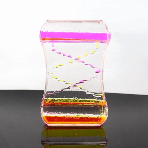 Creative Oil Drop Sliding Dual Color Liquid Water Oil Drop Hourglass Sports Bubble Decompression Toy Timer Desktop Decoration