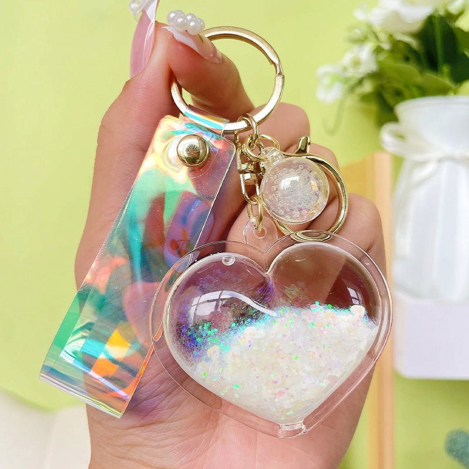 キーホルダー・アクリルキーホルダー OIL GLITTER ACRYLIC KEYCHAIN Creative-Oil-Quicksand-Heart-