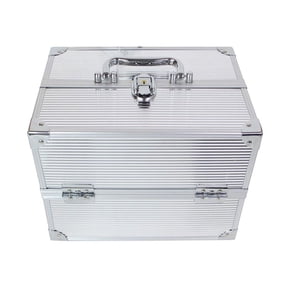Creative Options Four Tray 11.25" Storage Case, Brushed Silver