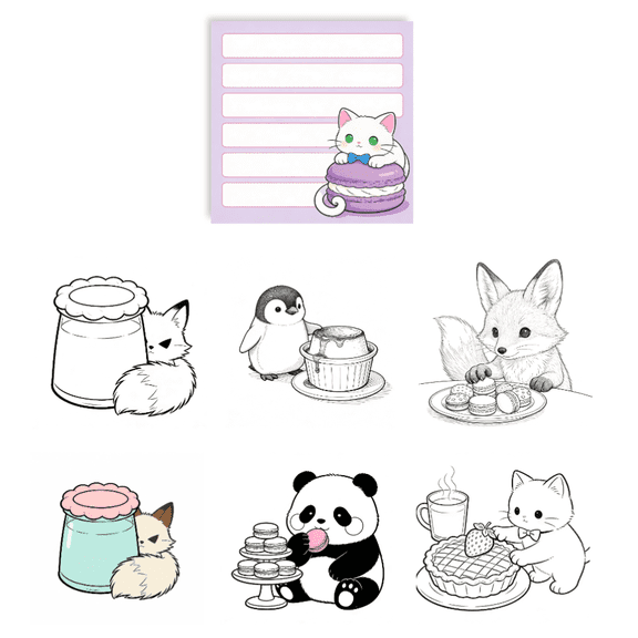 Creative Original Design Sticky Notes - 100 Pcs Double-Sided, 100 Unique Coloring & Message Patterns