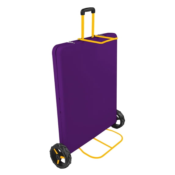 Creative Outdoor – 6ft Folding Table with Wheels - heavy duty indoor/outdoor – Purple / Yellow