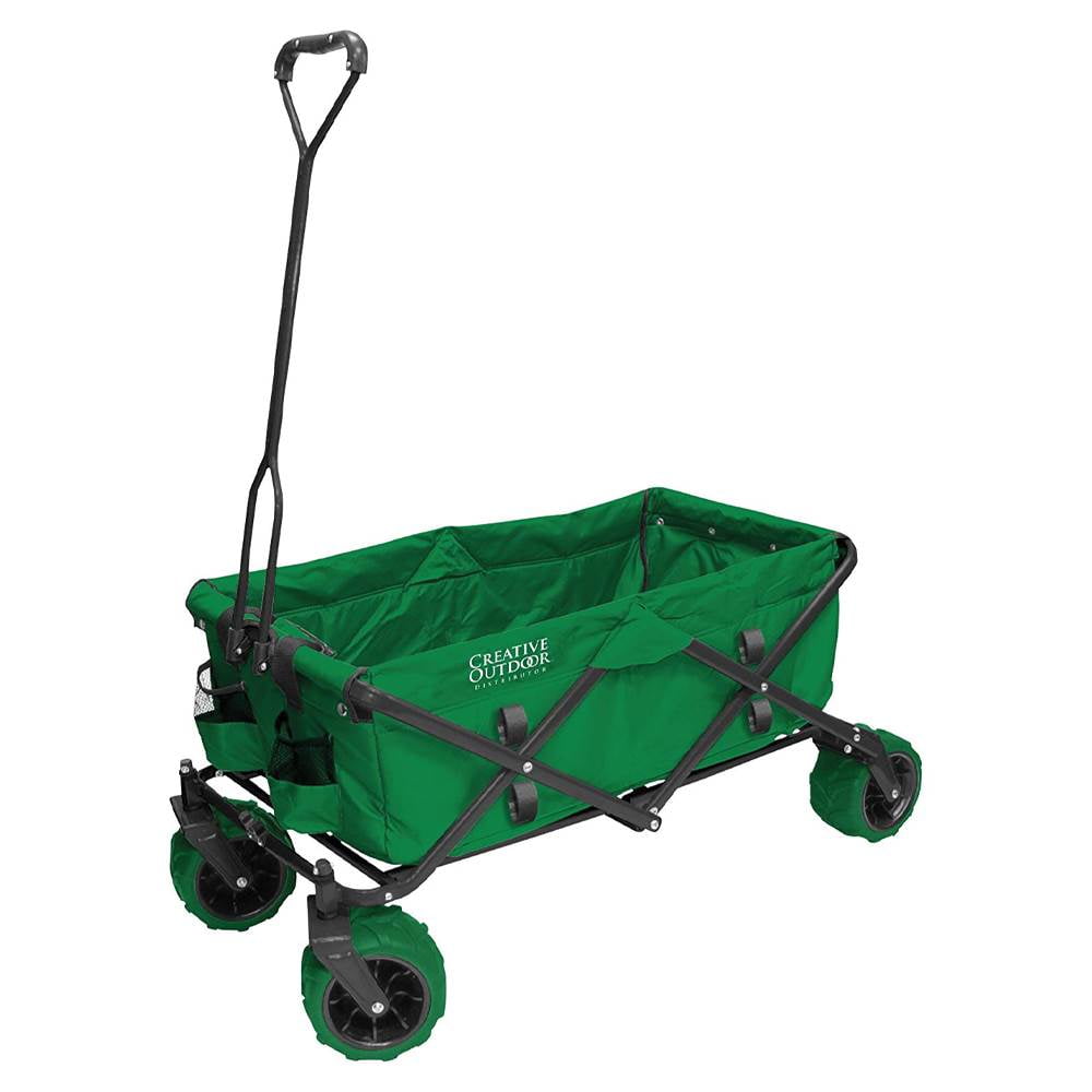Green Heavy-Duty All-Terrain Folding Utility Wagon