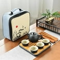 thumbnail image 1 of Creative Outdoor Ceramic Travel Tea Set Portable One Pot Four Cup Kung Fu Tea Pot Tea Cup Gift, 1 of 6