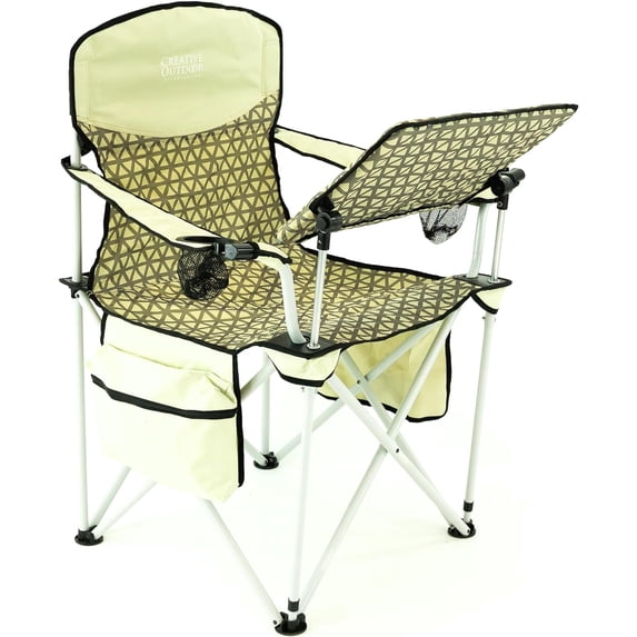 Creative Outdoor Collapsible Folding Chair with Adjustable Table Beach & Camping Chair, Earth Diamond