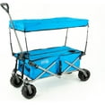 thumbnail image 1 of Creative Outdoor Foldable Wagon with Canopy and All Terrain Wheels, 150lbs Weight Capacity, Blue, 1 of 9
