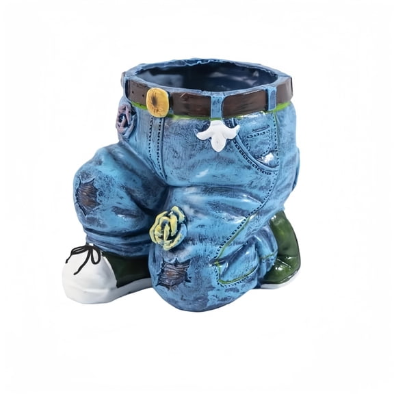 Creative Outdoor PlanterFlower Pot, Resin Cute Planters, Jeans Shape Garden Figurines Planter for Home Lawn Yard Outside Decor