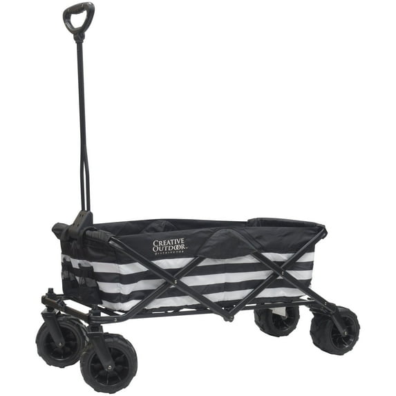 Creative Outdoor Products Wagon All-Terrain Multipurpose Cart-Black & White Stripes