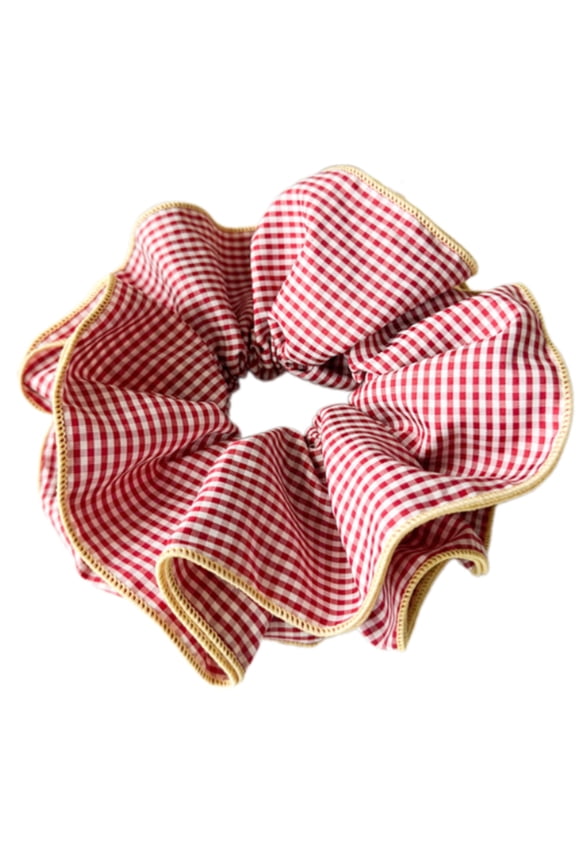 Creative Oversized Scrunchies with Checkered and Floral Patterns for Women