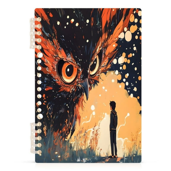 Creative Owl A5 8.3x5.7in PP Notebook, Adjustable Rings, 60 Sheets, Diary or Journey Note