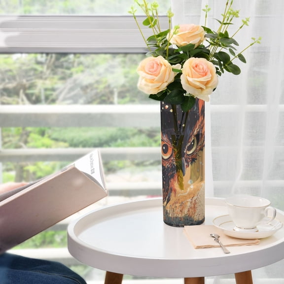 Creative Owl Plastic Vase 11.8'' x 3.9'' Transparent Non Breakable Decorative for Family