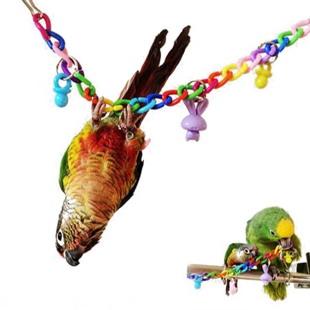Creative Parakeet Bird Supply Cockatiel Climbing Ladder Bird Toy Swing Cage Birds Cage Toys MULTICOLOR