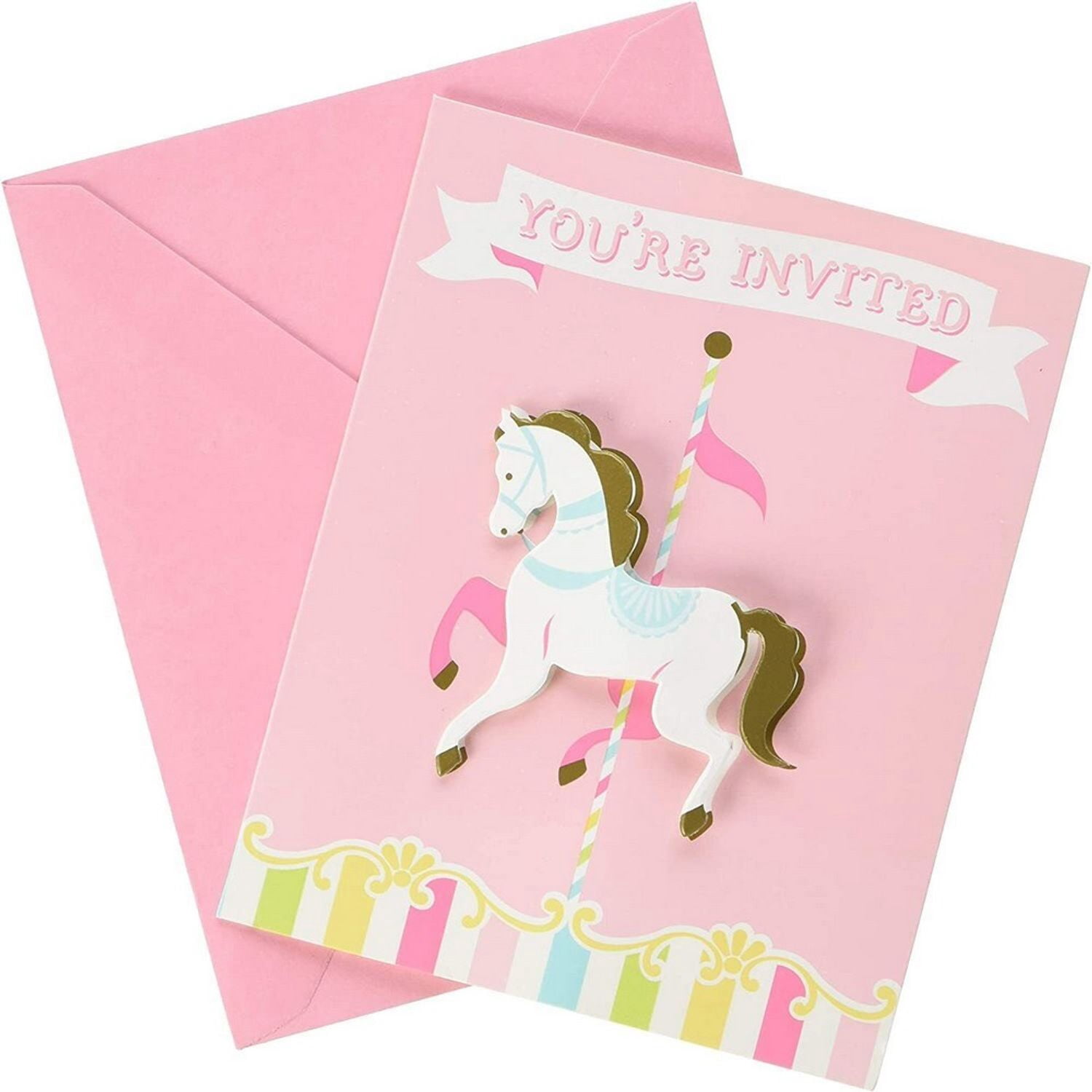Creative Party Carousel Invitations (Pack of 8) - Walmart.com
