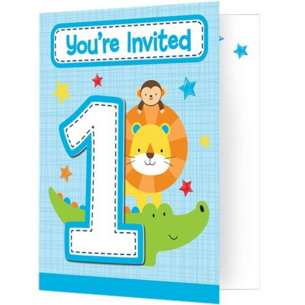 Care Bears 1st Birthday Boys Birthday Invitations 8 Count Party Supplies New