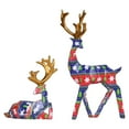 thumbnail image 1 of Creative Pattern Christmas Reindeer - Holiday Party Deer Figurine Statues Dinner Tabletop Decorations Centerpiece - 2pc, 1 of 5