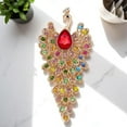 thumbnail image 1 of Creative Peacock Color Rhinestone Glass Brooch Retro Animal Fashion Corsage Clothing Accessory, 1 of 3