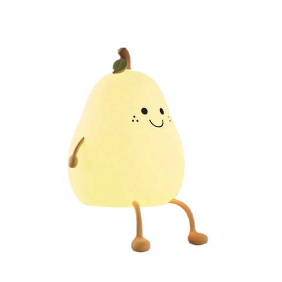 Creative Pear-Shaped Night Light, Fun Design With Smiling Face And Cute Limbs, For Bedroom Nursery Bedside Decor