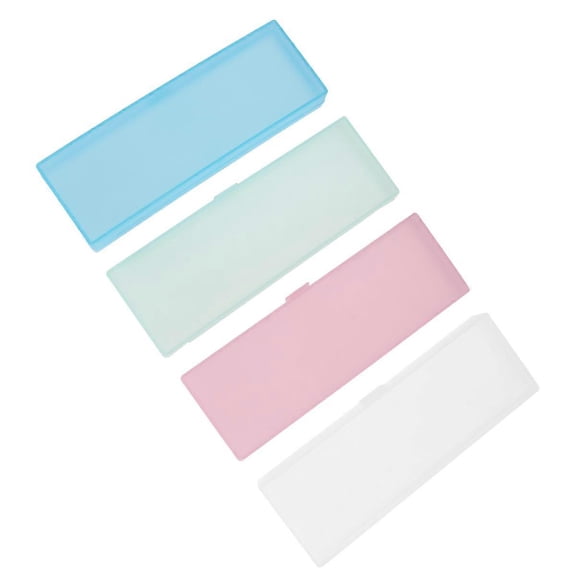 Creative Pen Case Hard Pencil Box Portable Pencil Storage 4Pcs White Green