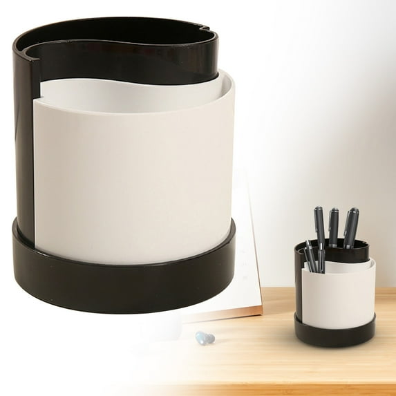 Under $1, Creative Pen Holder, Plastic Separated Pen Holder, Multi-Compartment Desktop Organizer for Office Supplies, Pen Holder with Dividers, Black by Goohae